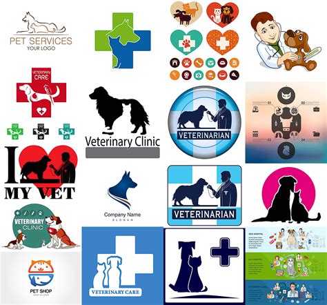 Veterinary clinic logos with pets and animals vector free download | Animal vector, Veterinary ...