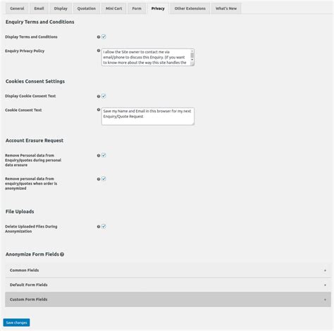 Settings - Privacy tab - WisdmLabs Docs