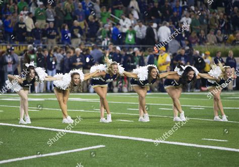 Notre Dame Cheerleaders Perform During Ncaa Editorial Stock Photo ...