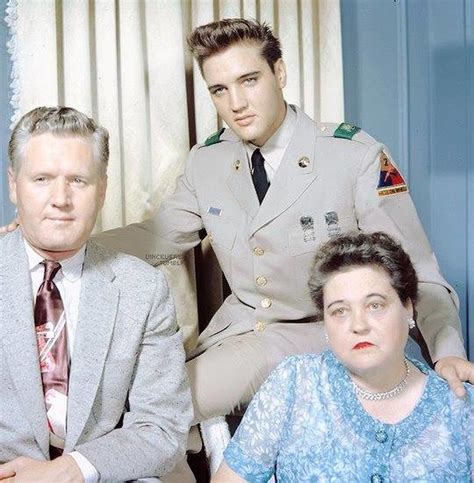 Elvis with his parents Vernon and Gladys Presley in 1958, he was on ...