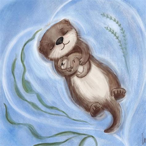 Otter mom and baby illustration | Lisa M. Griffin, children's ...