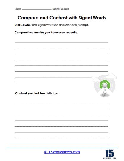 Signal Words Worksheets - 15 Worksheets.com