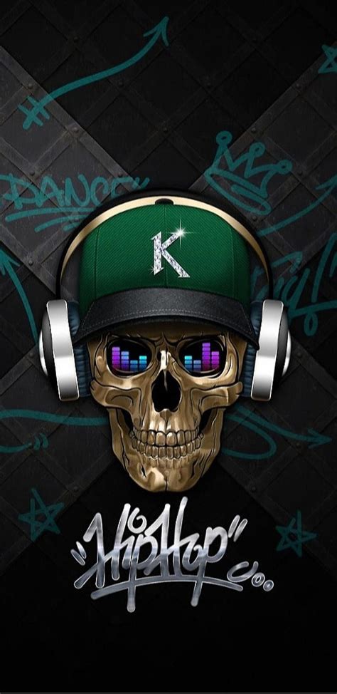 HipHop Skull, graffiti, hip hop, king, music, HD phone wallpaper | Peakpx