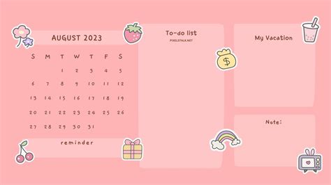 August 2023 Calendar Background for Desktop Free Download