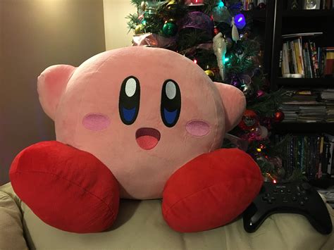 My Mother-in-Law got me the biggest Kirby plush I've ever seen. (Wii Pro Controller for scale ...