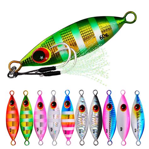 Buy 5pcs Vertical Saltwater Fishing Jigs Lures Glow Offshore Speed Metal Jig Micro Butterfly ...