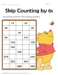 6 Skip Counting Chart