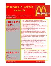 Mcdonald's Coffee Lawsuit Facts: Corporate Policy Risks Burns | Course Hero