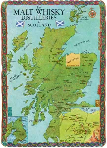 The Scottish Distilleries map | Scotland vacation, Scotland map, Distillery