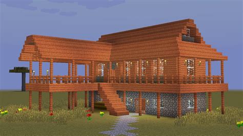 Minecraft - How to build a wooden savanna house - YouTube