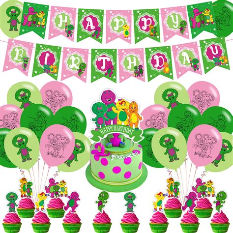 Buy Barney Party Supplies,Barney Birthday Party Decorations Includes ...