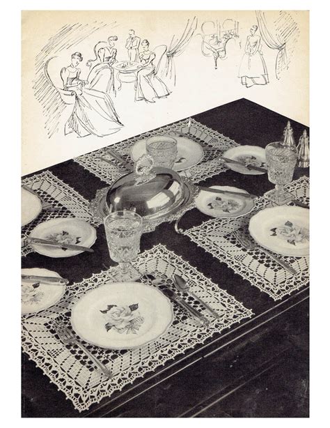 Vintage 1940s Placemat Crochet Pattern PDF INSTANT DOWNLOAD Crocheted ...