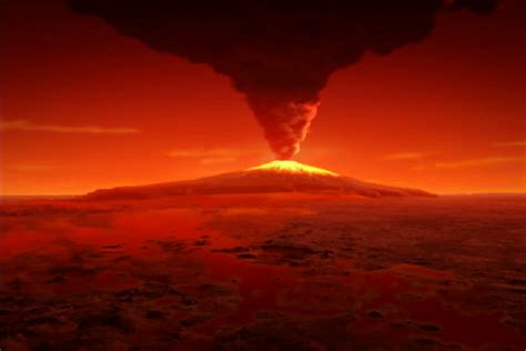 animation erupting volcano on mars spewing Stock Footage Video (100% ...