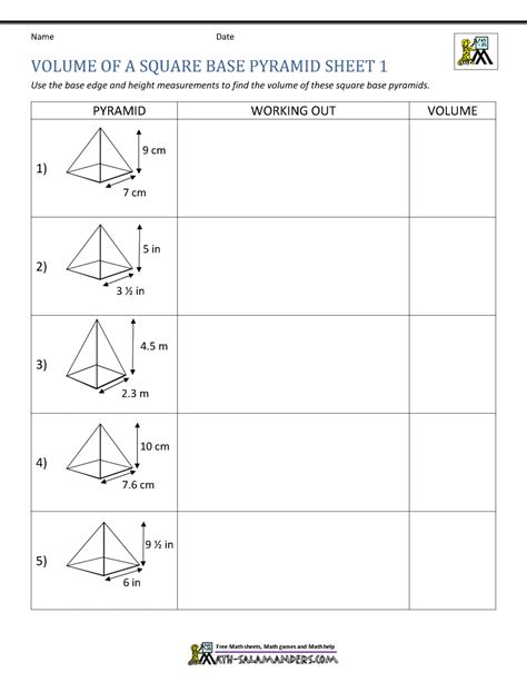 Square Base Pyramid Volume Calculator