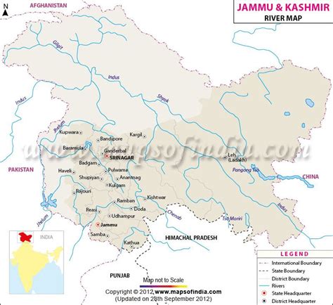 Jammu and Kashmir River Map