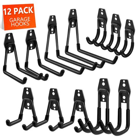 Buy Garage Hooks, 12 Pack Heavy Duty Garage Storage Hooks Steel Tool ...