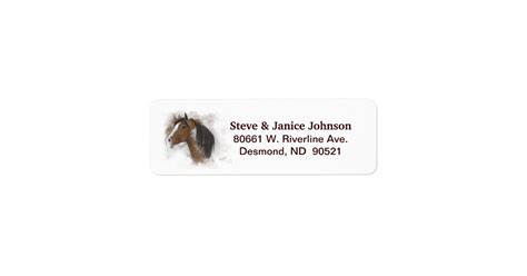 Return Address Label (2 names) - Horse Head | Zazzle