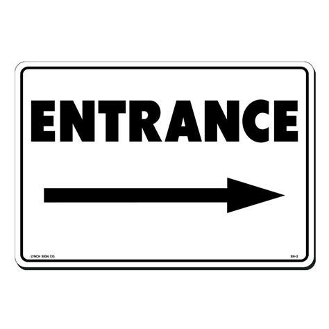 Lynch Sign 14 in. x 10 in. Entrance with Arrow Right Sign Printed on ...