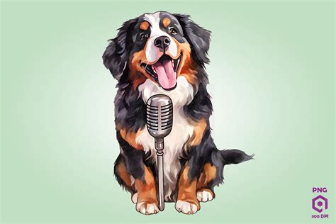 Singer Bernese Mountain Dog Clipart By ChippoaDesign | TheHungryJPEG