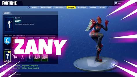 NEW EMOTE: ZANY (FORTNITE BATTLE ROYALE) - YouTube