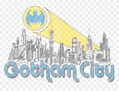 Skyline Transparent Gotham - Youth: Batman-gotham City Distressed, HD Png Download - 864x609 ...