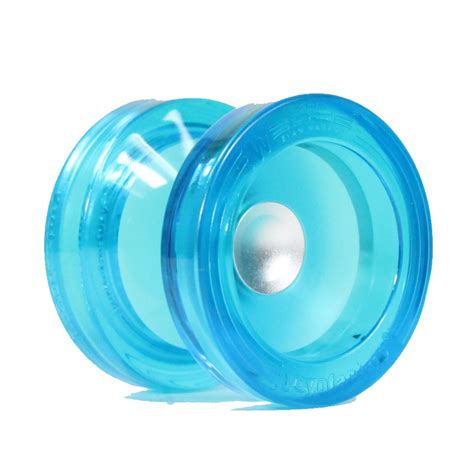 YoYoFactory Wedge Yo-Yo - Polycarbonate - Evan Nagao Signature (Translucent Aqua with Silver Hub ...