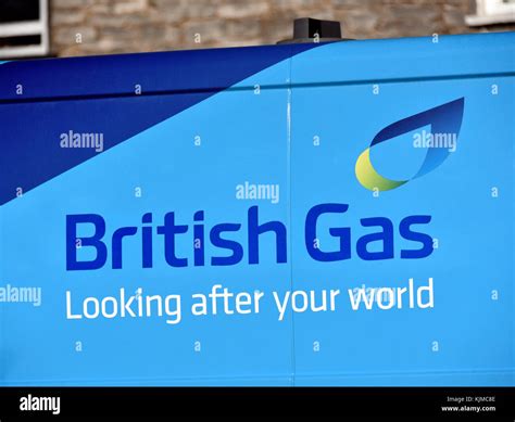 British Gas Looking after your world logo on van Stock Photo - Alamy