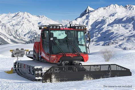 ArtStation - Snowy PistenBully 100 Snowcat with Snowplow 3D model