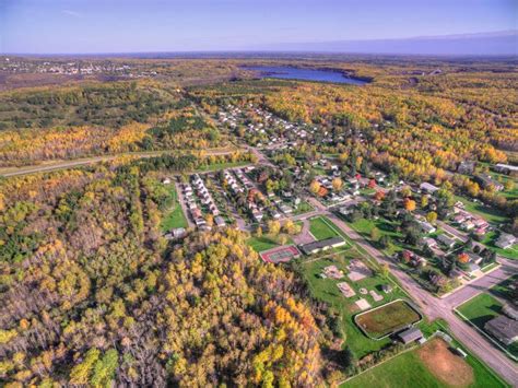 Small Town New Eveleth, Minnesota in Autumn Seen by Drone Stock Image - Image of small, virginia ...