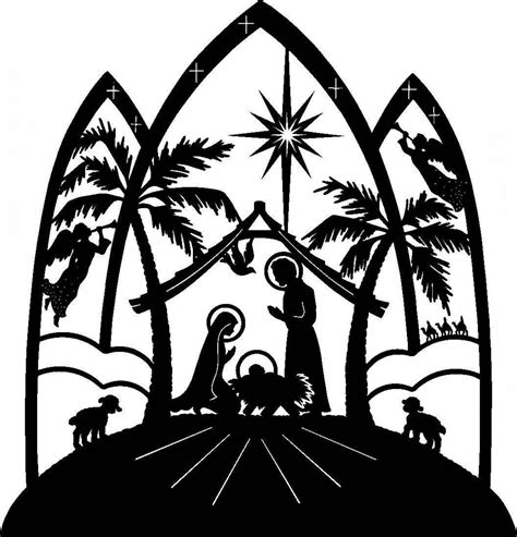 Nativity clipart line art, Nativity line art Transparent FREE for ...