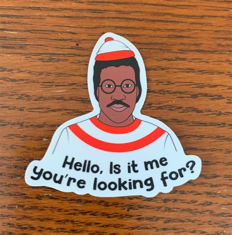 Lionel Richie, Where's Waldo, Funny Sticker, Vinyl Sticker, Waterproof ...