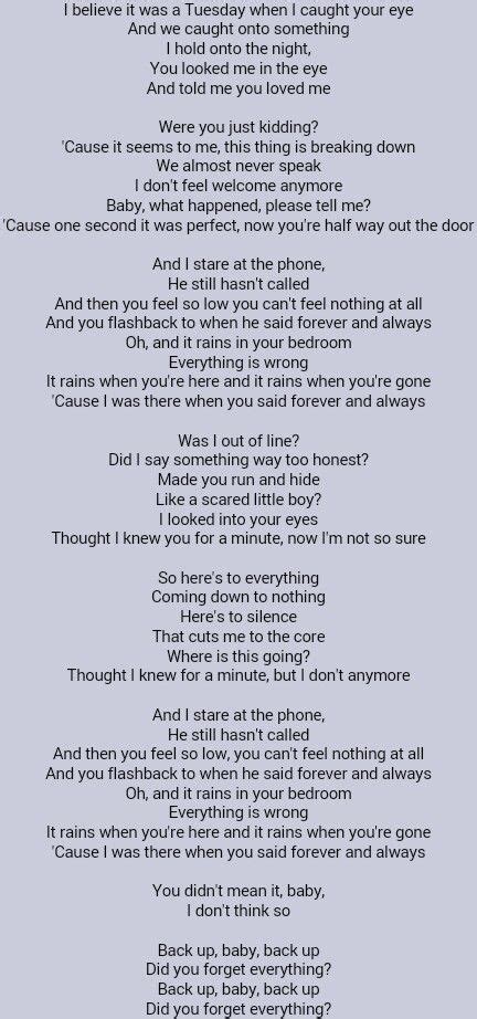 All Too Well 10 Minute Version Lyrics - ElizabethAngelique