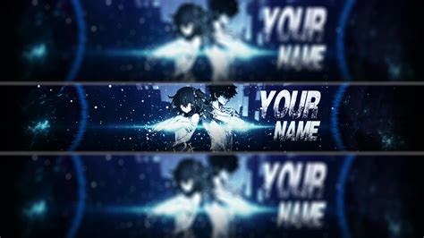 FREE Anime youtube banner template#36 | Photoshop + Tutorial - YouTube