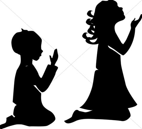 child praying silhouette clipart - Clipground