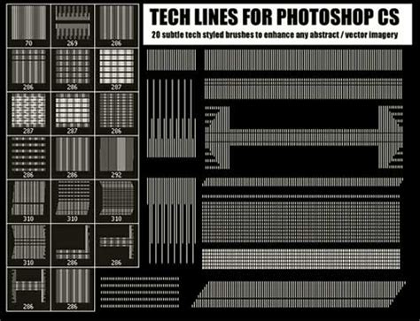 Line Brushes for Photoshop Great for Tech Designs