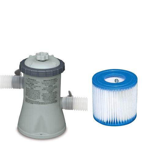 Intex Swimming Pool Cartridge Filter Pump + Filter Cartridge Replacement Type H - Walmart.com ...