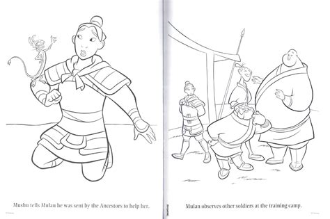 Disney Mulan And Shang Coloring Pages