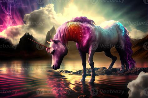 Realistic rainbow unicorn. 22027882 Stock Photo at Vecteezy