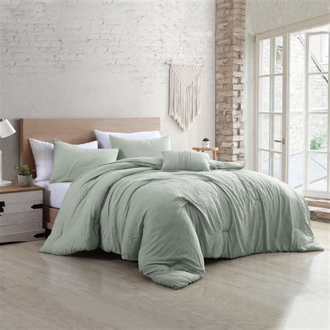 Modern Threads 4 Piece Comforter Set, Beck, Full/Queen, Solid Sage ...