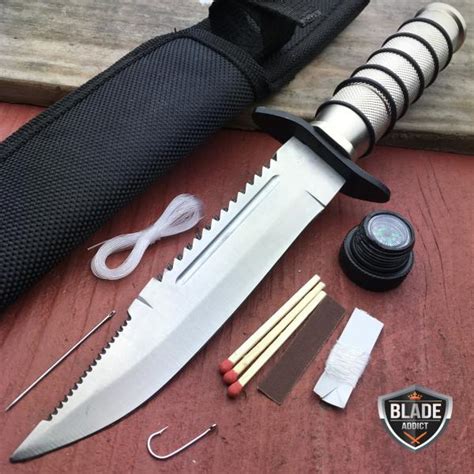 10" Tactical Fishing Hunting Survival KIT Knife w Sheath Bowie Camping ...