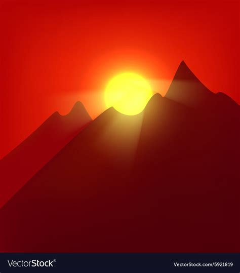 Sunset at the mountains Royalty Free Vector Image