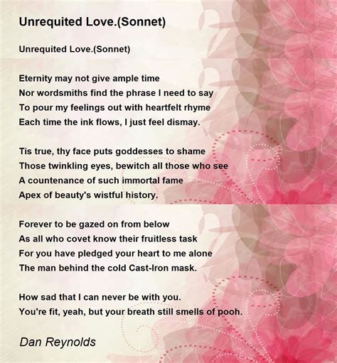 Unrequited Love.(Sonnet) - Unrequited Love.(Sonnet) Poem by Dan Reynolds