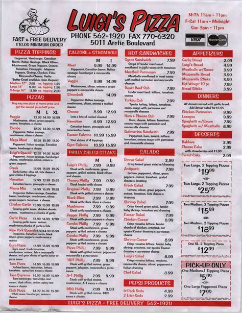 Luigi's Pizza Menu, Menu for Luigi's Pizza, Midtown, Anchorage - Urbanspoon/Zomato