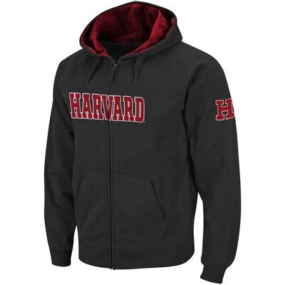 Harvard Crimson Classic Twill II Full Zip Hoodie Sweatshirt - Charcoal ...