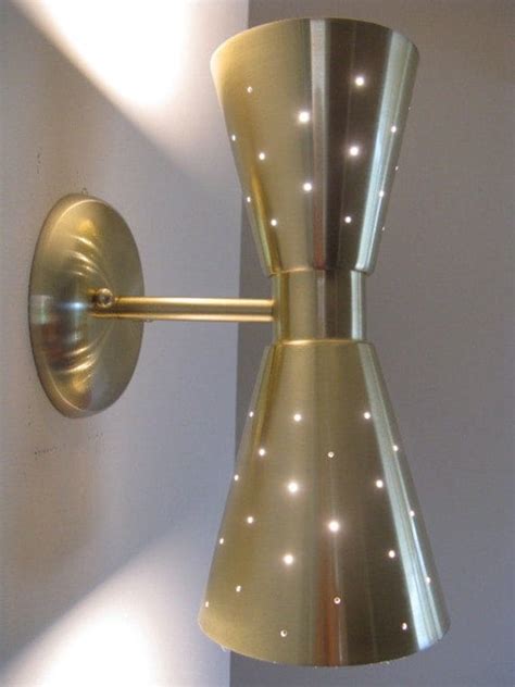 Mid Century Modern Double Cone Wall Sconce Gold Finish by nwfilm