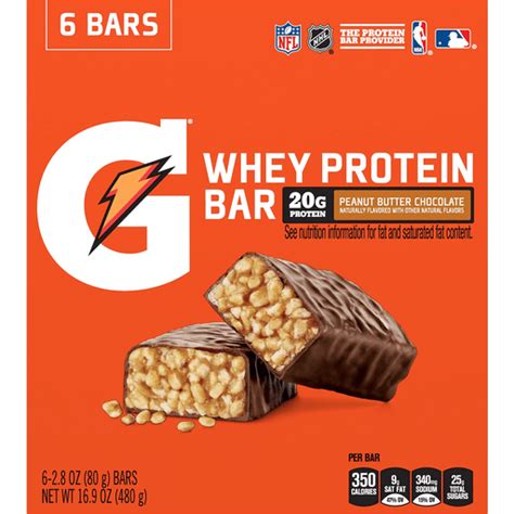 Gatorade Whey Protein Bar, Peanut Butter Chocolate | Bars - Nutritional ...