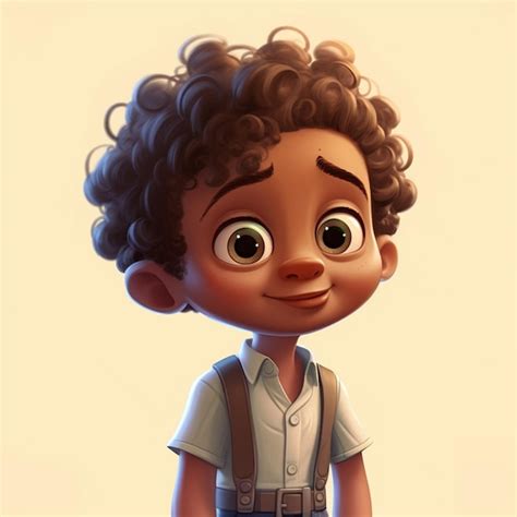 Premium AI Image | A cartoon character that is a boy with brown hair and brown eyes.