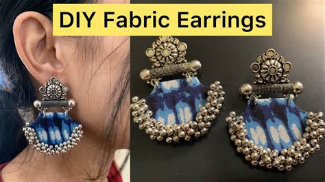 DIY Fabric Jewellery Making at Home | Fabric Earrings Tutorial ...