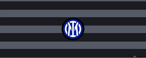 Inter Milan FC logo on black and white background 2K wallpaper download