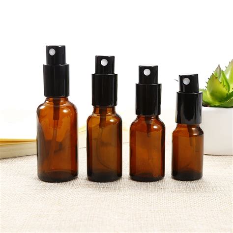 1PC 15 50ML Portable Amber Glass Essential Oil Spray Bottles Mist Sprayer Container Travel ...